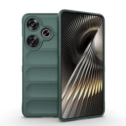 Soft Liquid Silicone Shockproof Phone Case - Anti-Fall Protection Back Cover for Poco F6 (Green)