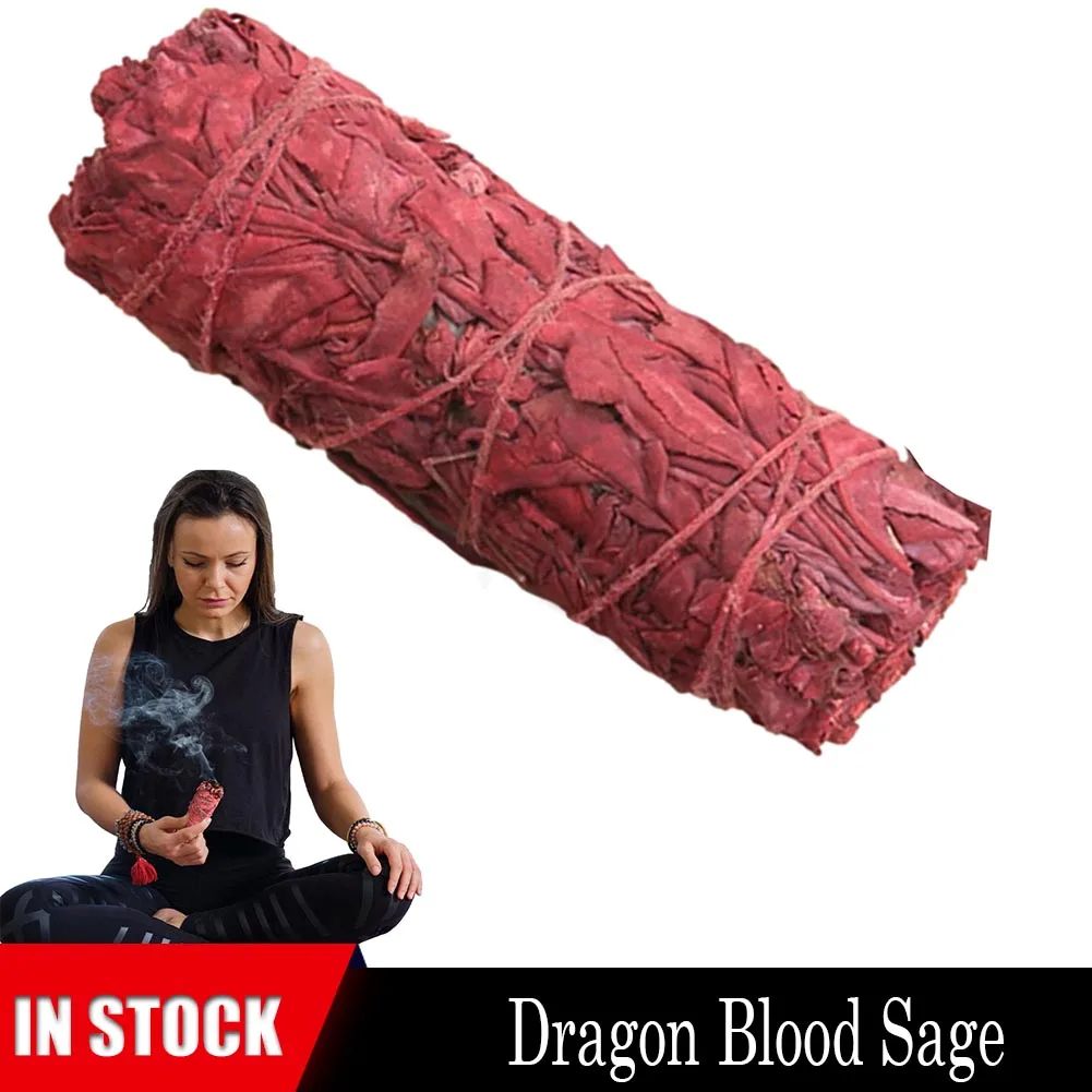 Red Sage Stick Dragons Blood & Mountain Sage Stick Desert Magic Wand Herb Bundle Red Sage Incenso Cleansing
