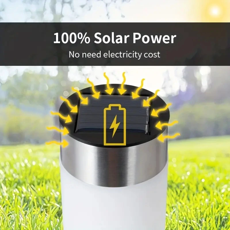 Solar Garden Pathway Lights Outdoor Waterproof LED Stainless Steel Lawn Light for Patio Gardens Pathways Lawn Yard 1-8 Pcs