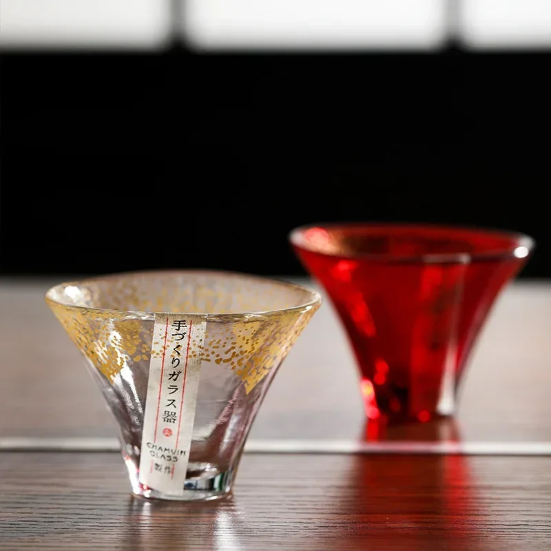 65ml Japanese Handmade Crystal Sake Cup Japanese Mount Fuji Tea Cup Lead-free Glass Shot Glass Couple Pair Glasses Wedding Gift tea cup,wine cup,wine glass,spirits cup,drinking glasses