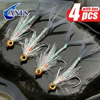4 Pack Baitfish Flies Streamer Flies for Freshwater Saltwater Fishing 4