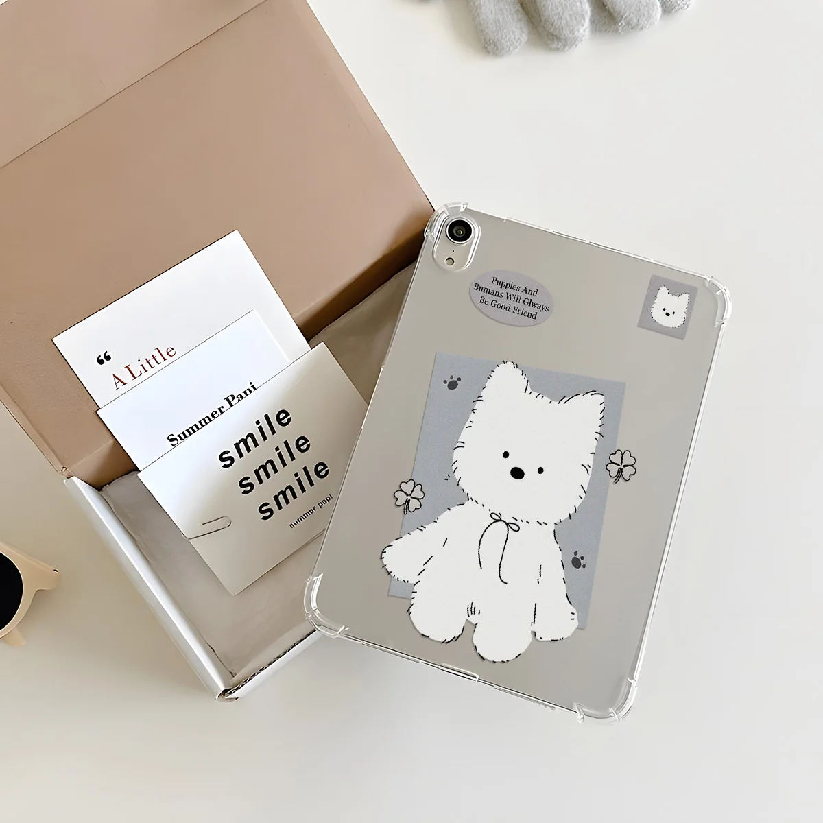 High Transparency Printed Tablet Case with West Highland White Terrier Design