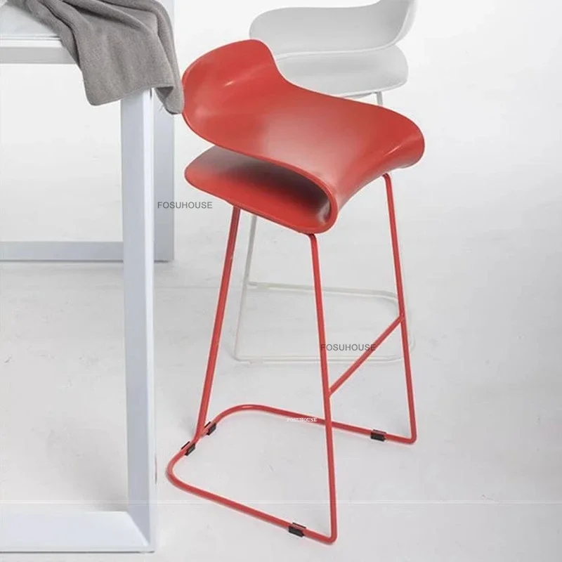 Nordic Iron Bar Chairs Luxury Bar Furniture Home Cafe Back Dining Chair Creative Suspended Design Stool Kitchen Curve High Stool