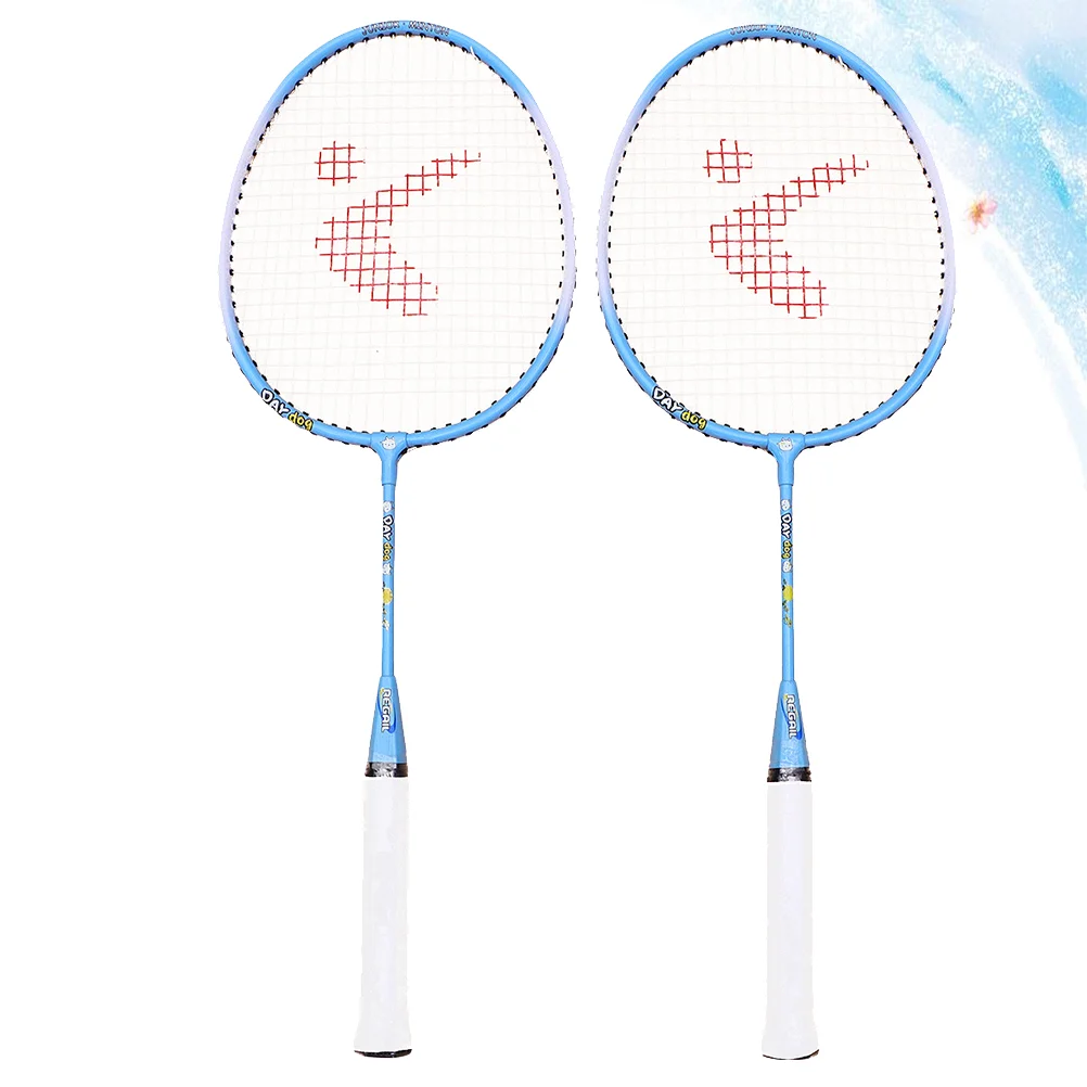 

1 Pair Kids Badminton Racket Aluminium Alloy Outdoor Sports Racket Set Training Pats Paternity Children Cartoon Badminton