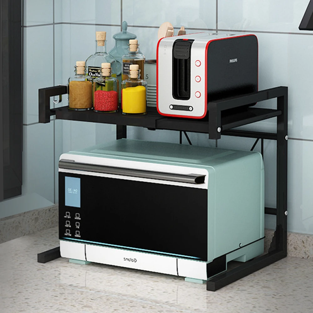 

Microwave Oven Rack Telescopic Cabinet Dish Shelving Kitchen Shelf Spice Organizer Storage kitchen Accessories