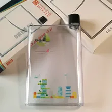 Criativo a5 caneca a6 notebook plástico copo de água de papel plano garrafa de água garrafa de plástico quadrado copo de água logotipo