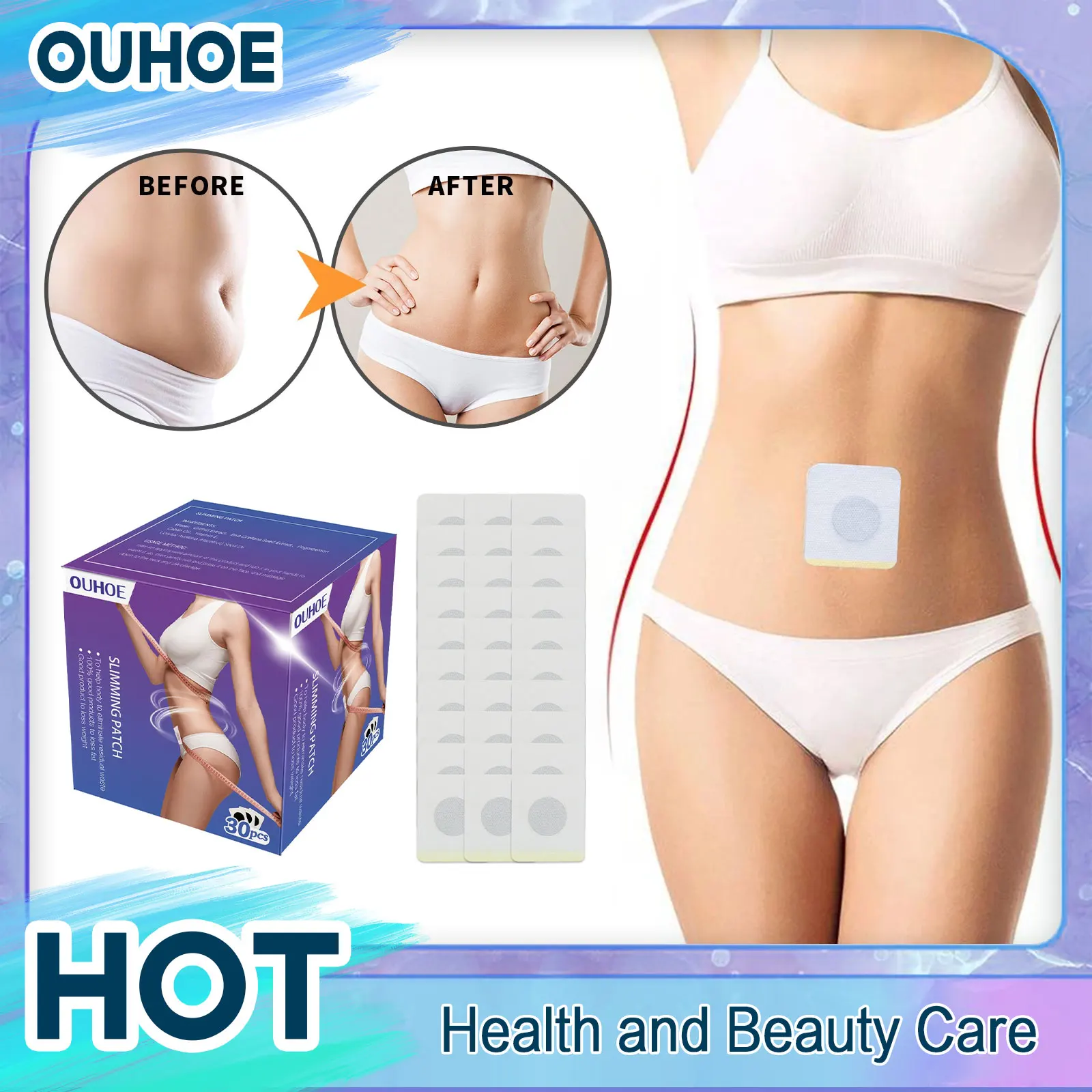 

Belly Slimming Patch Fat Burning Anti Cellulite Thin Legs Waist Bellies Dampness Removal Shaping Weight Loss Detox Navel Sticker