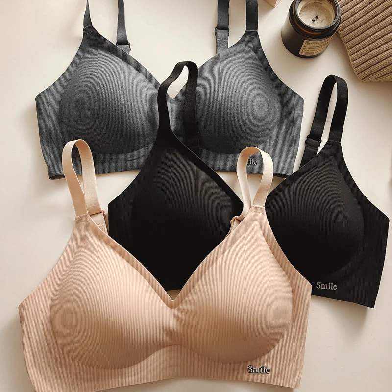 

Women Seamless Bras Sexy Deep V Neck Brassiere Female Breathable Underwear Removable Chest Pad Soft Intimates Lingerie M-XXL
