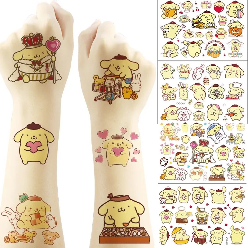

2 шт., водостойкие временные тату-наклейки с помпоном Sanrio