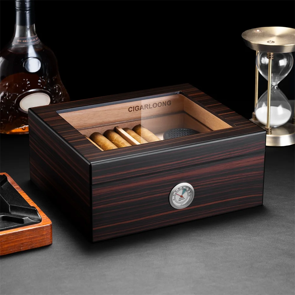 Sa12efd4b1f3c4b548c915c1d8f2ef65dC Zigarrenhumidor aus spanischem Zedernholz mit großer Kapazität