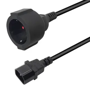 European Schuko Right Angle Power Cord, CEE 7/7 to IEC320 C13, 6', 18 AWG,  16A, 250V (ZWACSCA4-06), Black