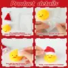 24/36/48 Pcs Christmas Rubber Ducks with Christmas Hats Small Bathtub Yellow Ducks Bath Toys for Baby Shower Holiday Decor Xmas 3