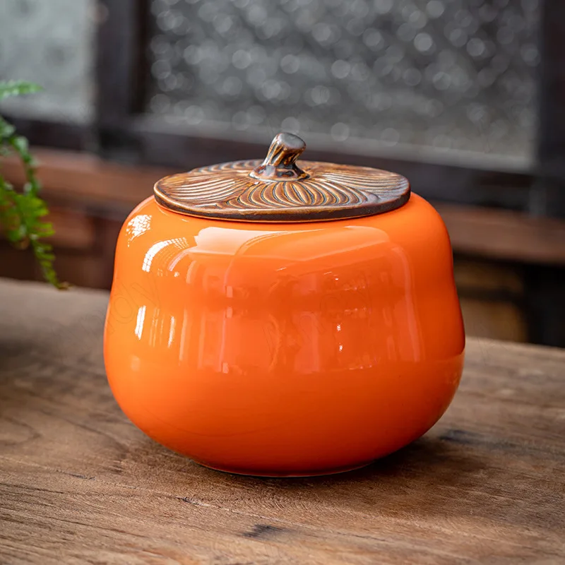 European Ceramic Tea Pot Ice Cracked Glaze Decor Seal Storage Jar with Lid Modern Living Room Desktop Candy Jars Home Decoration for ceramic storage jar