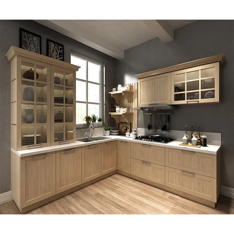 Made Modern Modular melamine Solid Wood home furniture Kitchen Cabinets