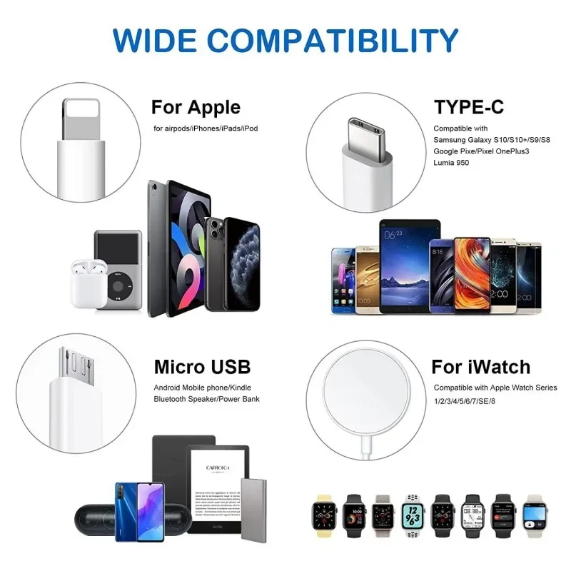 Watch charger Portable 4 in 1 Magnetic Watch Wireless Charger Charging Date Cable For iPhone 15 14 13 12 11 Pro Max iWatch 8 Ultra 7 6 SE 5 4