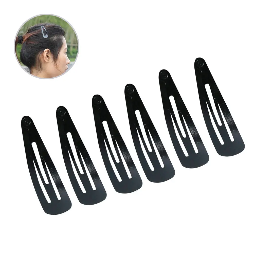 50Pcs Liu 블랙 메탈 헤어 클립 소녀를위한 스냅 헤어핀 어린이  매일 파티 헤어 액세서리 바레트