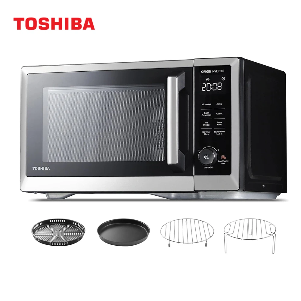 TOSHIBA Countertop Microwave Oven Air Fryer Combo 1.0 cu.ft Inverter Convection Broil Speedy Combi Even Defrost Humidity Sensor