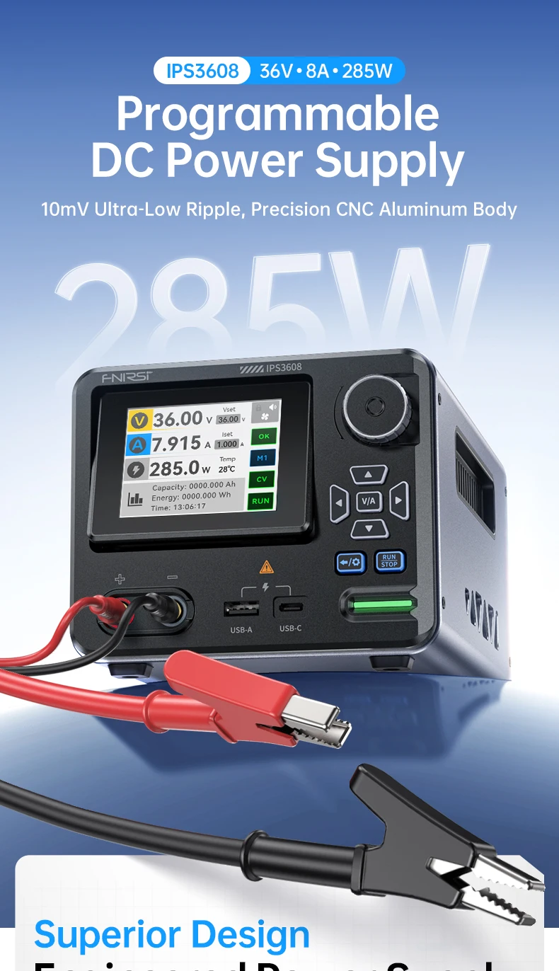IPS3608 Adjustable DC Power Supply 36V 8A Laboratory Workbench Power Supply Volt