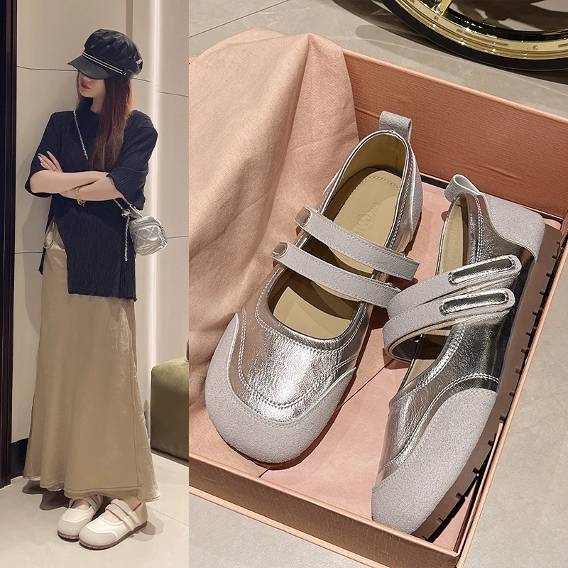 

Высококачественные туфли на плоской подошве с круглым носком, модные Универсальные удобные нескользящие дышащие износостойкие женские туфли