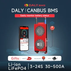 BMS LiFePO4 Li-ion 3s 4s 8s 13s 16s 12V 24v 36v 48v 100A 120A 150A 200A 250A 300A 500A LiFepo4 18650 daly smart BMS with CANBUS
