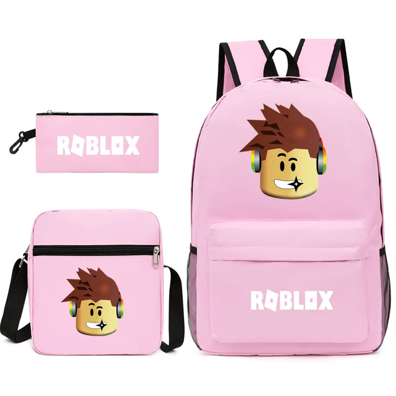 Roblox-Mochila de ombro para estudante masculino e feminino, bolsa