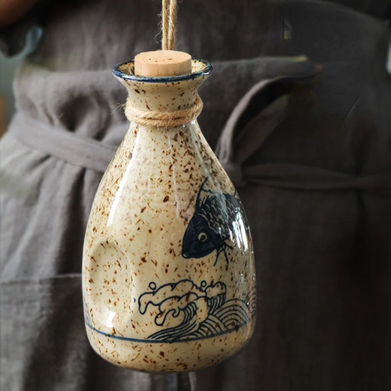 Japanese-style Handmade Ceramic Sake Cup Set Liquor Wine Set Household Small Wine Glass Dispenser Vintage Jug Men Gift