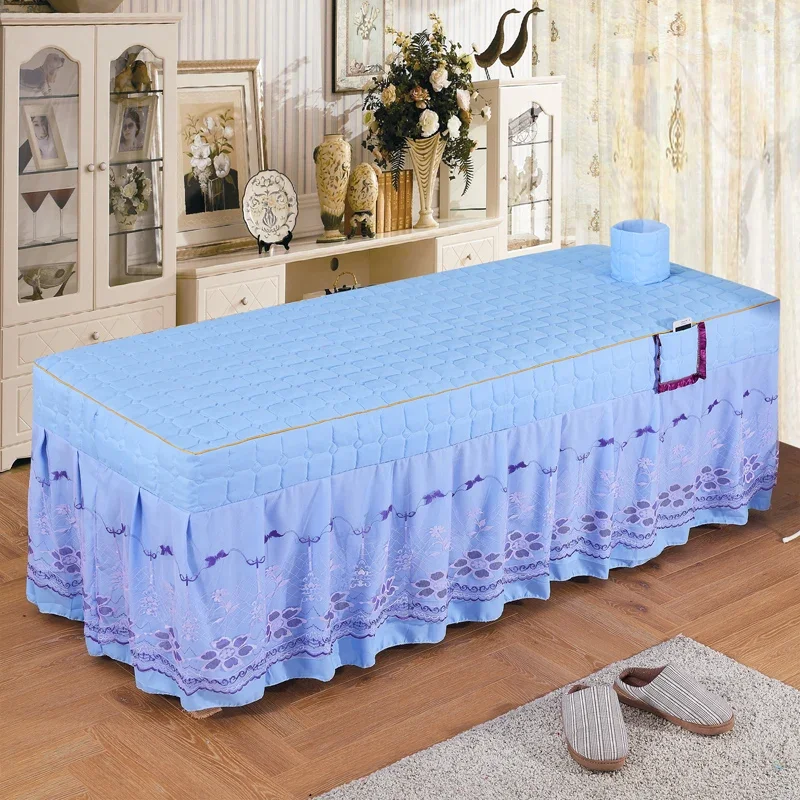 Description Picture 6 of itemBeauty Salon 2pcs Set Bed Sheet + Pillowcase SPA Skin-Friendly Massage Table Bed Cover Sheet Bedskirt with Hole Beauty Bedspread