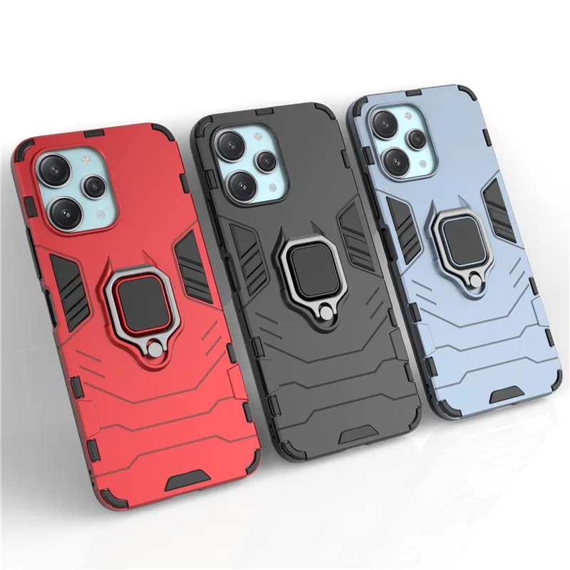 Per Xiaomi Redmi 12 Custodia Cover Xiaomi Redmi 12 5G 13C 12C Ring Holder Armor Bumper Custodie Protettive Per Redmi 12 13C Funda
