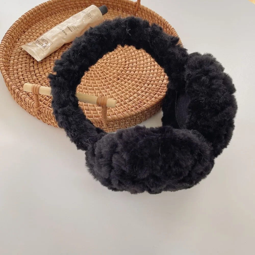 Fashion Warm Plush Ear Warmer Solid Color Foldable Folding Earflap Ear Protection Thickened Winter Earmuffs Outdoor