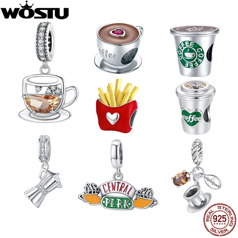 Coffee Charms 925 Sterling Silver Enchanted Tea Cup Dangle Charm