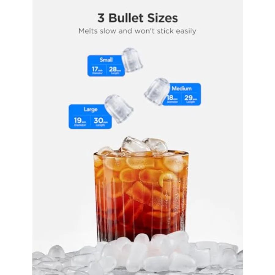 Smart Countertop Ice Makers Portable Ice Maker Machine with Self-Cleaning 6 Mins 9 Bullet 26lbs/24Hrs Voice Remote for Home