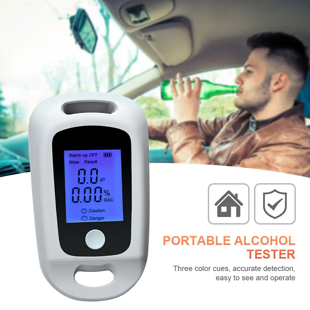 Breath Alcohol Tester LCD Display Handheld Alcohol Analyzer Professional Portable Tester Grade Accuracy for Personal Use