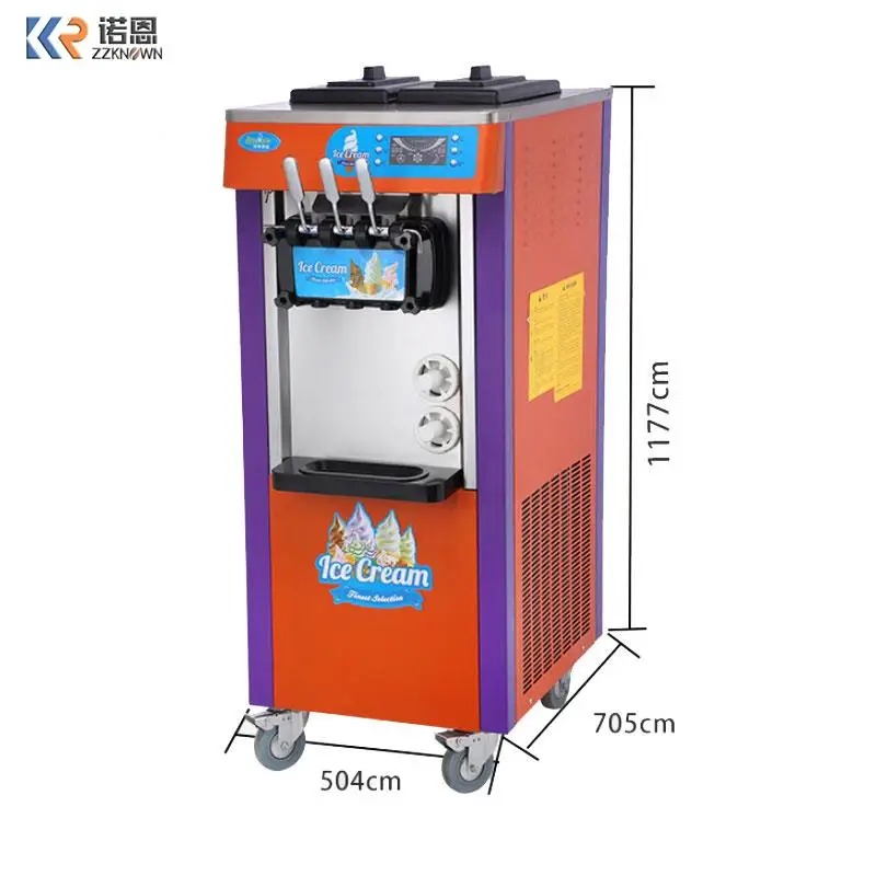 

Soft Ice Cream Machine Stainless Steel Yogurt Twist 3 Flavor 20L/H 1900W