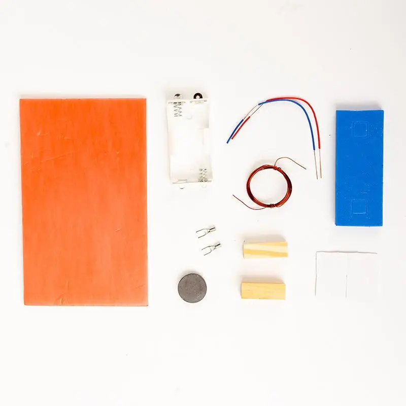 1 세트 금속 코일 자기 물리학 과학 실험 학생을위한 보조 도구 DIY 전자기학 전기 모터 모델