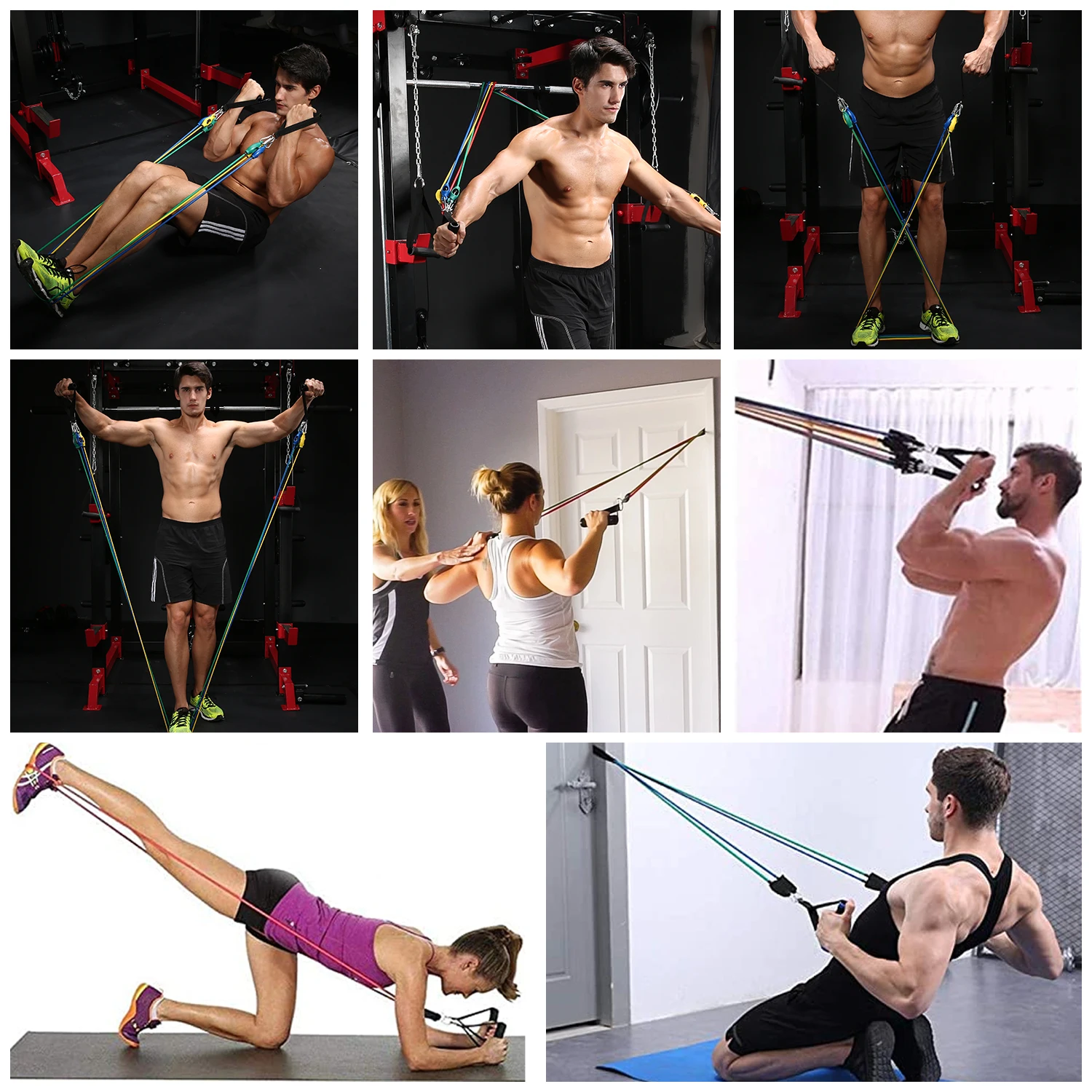 Multifunction Bodybuilding Resistance Bands 6