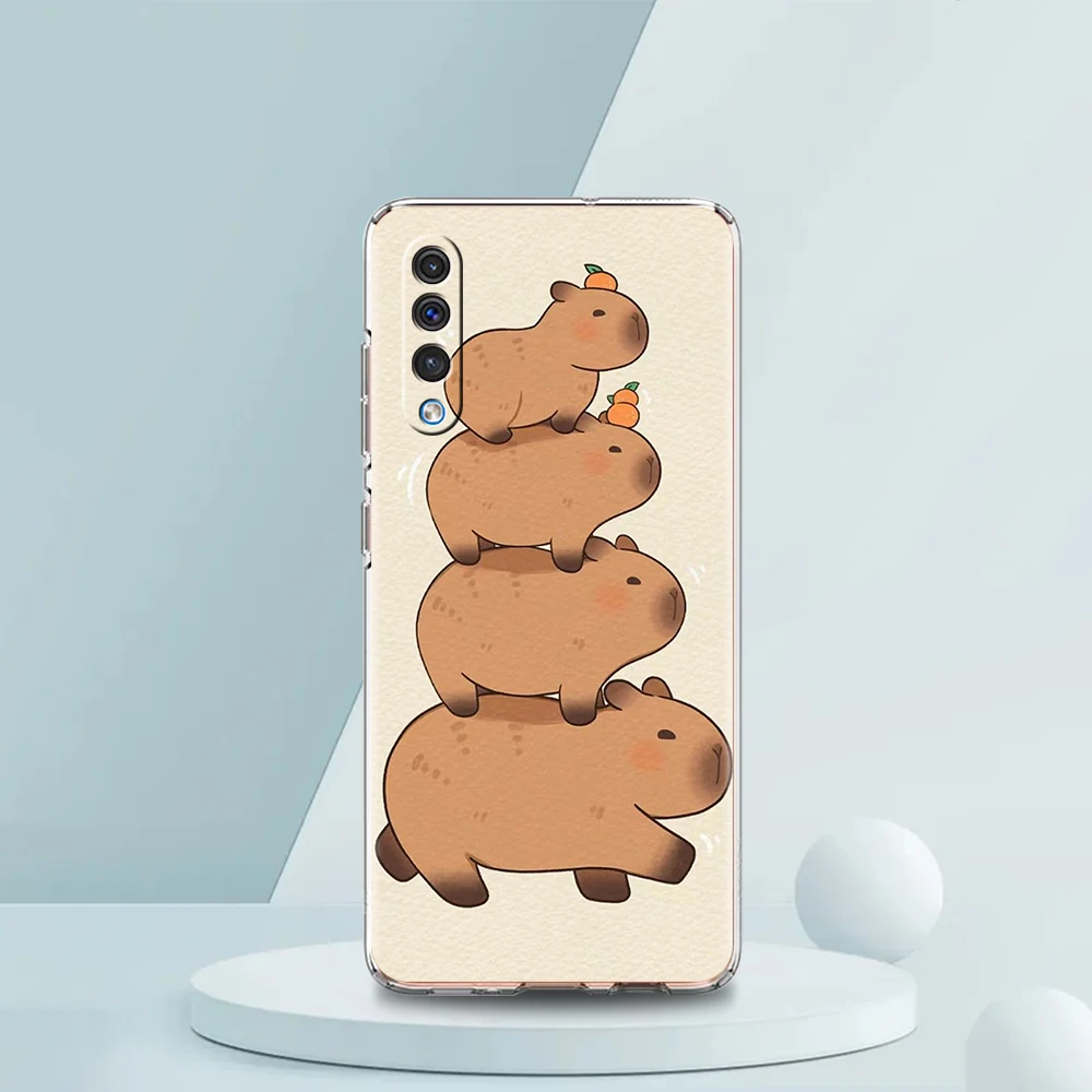 Cartoon Capybara Transparent Silicone Phone Case