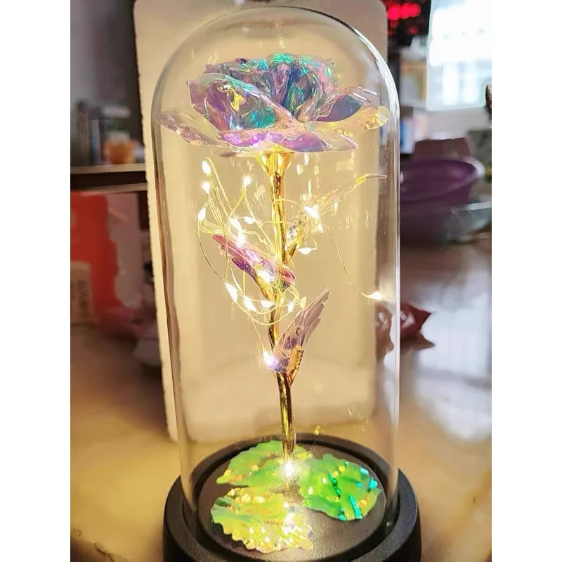 LED Simulation Rose Eternal Flower Light Beautiful Realistic Looking Night Light Party Supplies Mother's Day Valentine's Day