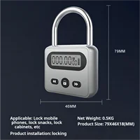 HEERAK Timer Padlock LCD Display Backlight Alloy 999 Hours Max Timing Super Long Standby Anti-addiction Electronic Backpack Lock - Image 3