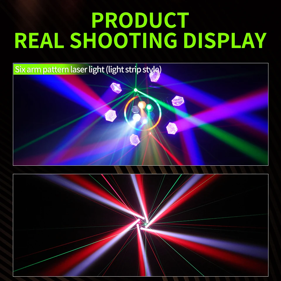 Remote 6 Arm Pattern Moving Head Light RGBW 120W Mini 6 Head Strobe Effect Stage