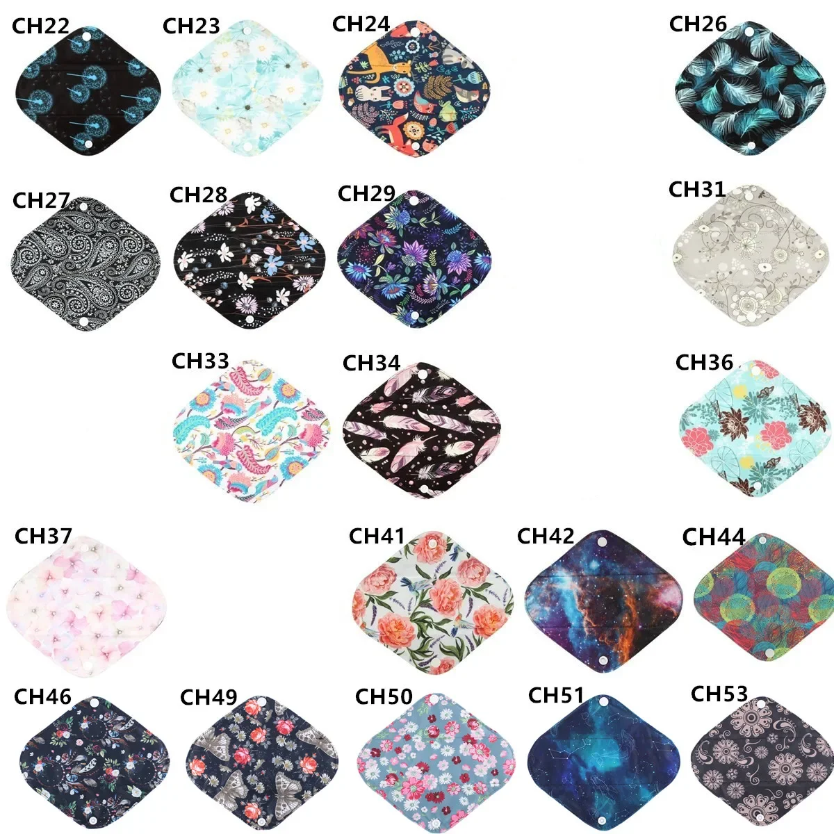 [Sigzagor] 1 Small S Panty Liner Bamboo Charcoal Menstrual Sanitary Mama Cloth Pad Reusable Washable 8in 20cm 26 Prints