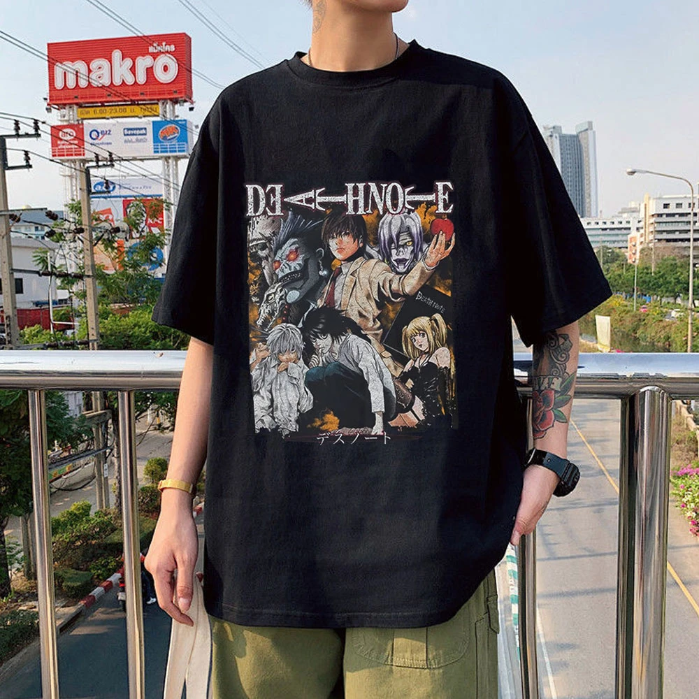 Japanese Anime Death Note T Shirt Men Summer Tops Manga Yagami Light Misa Amane Graphic Tees Unisex T-shirts Male - T-shirts - AliExpress