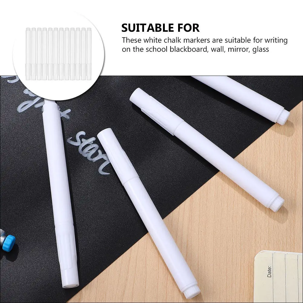 12Pcs 액체 분필 마커 칠판 유리 거울 벽용 캡 밀봉 잉크 유지 펜 크리 에이 티브 쓰기 펜