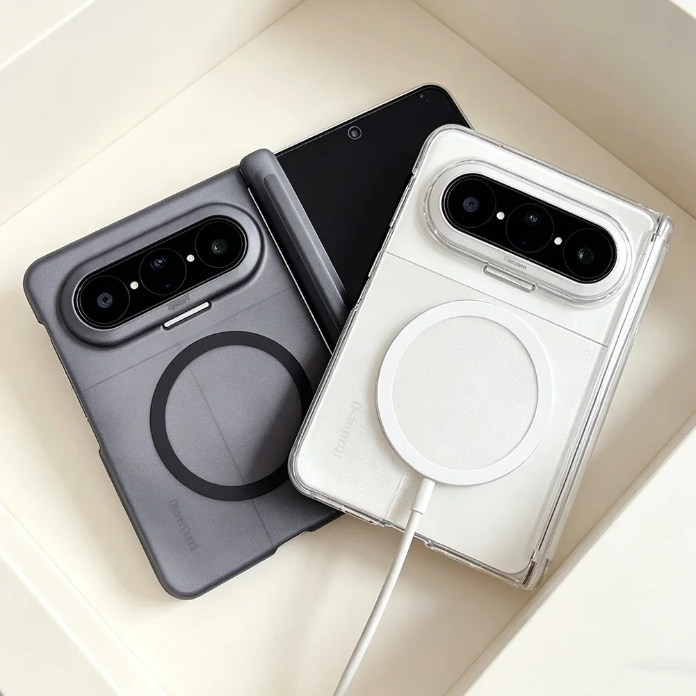 Ultra-Thin Clear/Matte Foldable Phone Case with Hinge Protection & Anti-Scratch Cover