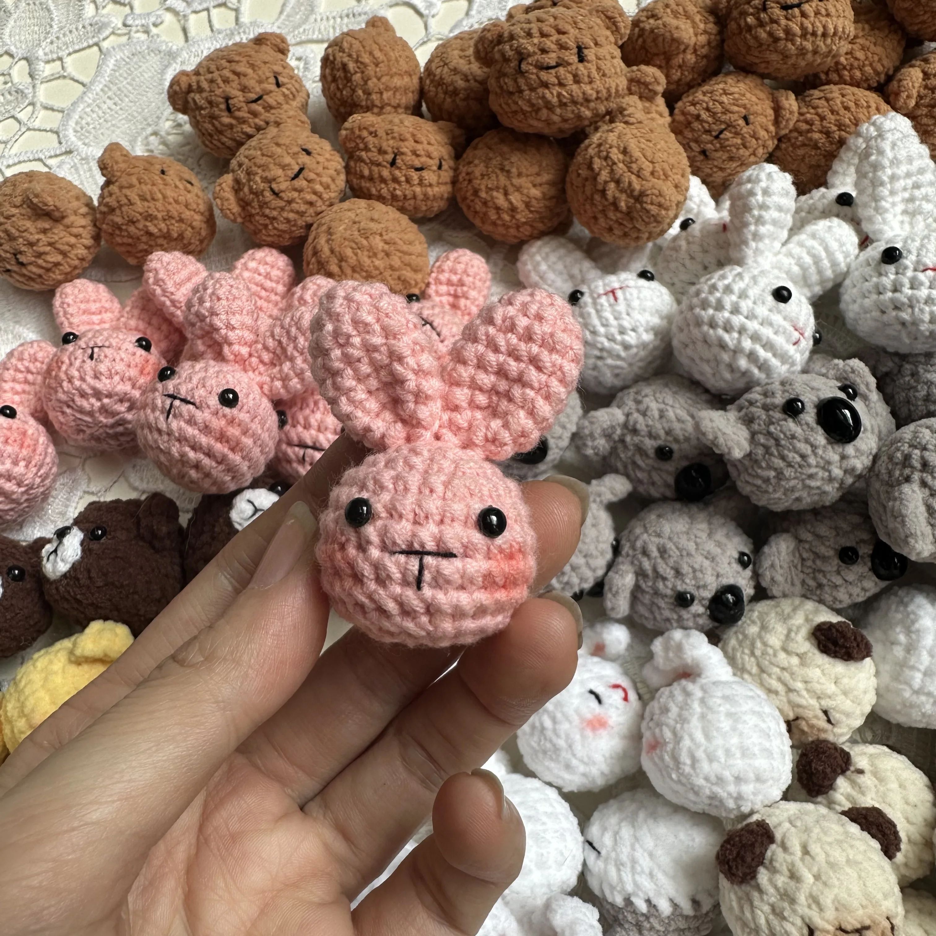 Mini Crochet Animal Keychain – Bunny, Chick, Cat, Dog & More