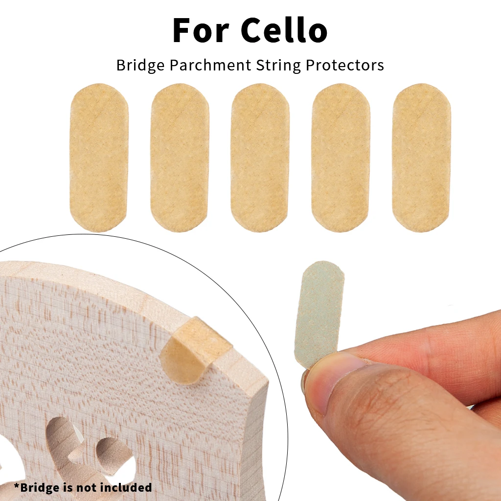 5PCS Cello Bridge Parchment String Protectors For A   Parts Musical s Instruments Accessories