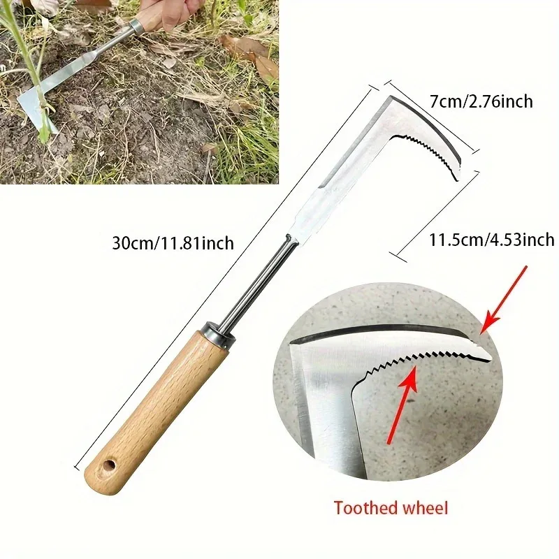 Sarchiatrice Manuale, in Acciaio Inossidabile Resistente con Ingranaggi, Attrezzo Manuale per la Rimozione delle Erbacce dalle Fessure per la Manutenzione Stradale e dei Pavimenti - immagine 5