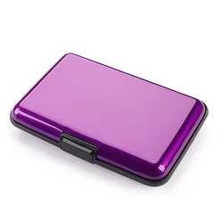 Sleek RFID Blocking Waterproof Metal Wallet & Coin Purse (PURPLE)