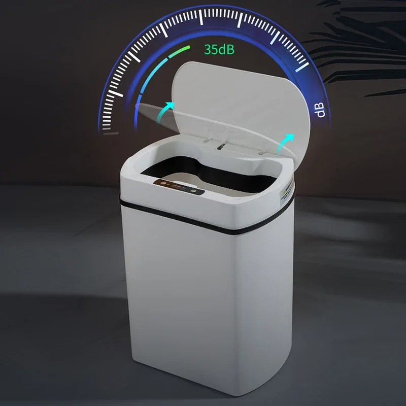 Cubo de basura inteligente de inducción automática, papelera de gran  capacidad para cocina, baño, impermeable, 13/15L - AliExpress