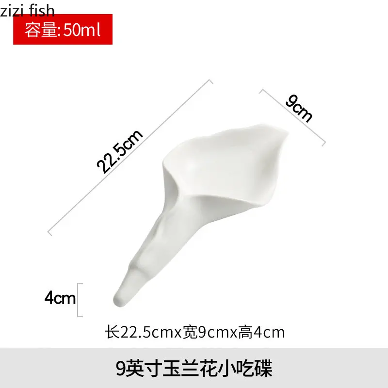 Flower Ceramic Dinner Plate Decorative Tableware Dessert Plates Sashimi Disc Sushi Plate Cold Dishes Snack Plates Bowl tray