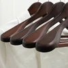 Wooden Hanger Black Walnut Wood Coat Hanger Solid Suit Rack With Metal Hook Anti-skid Shoulder Seamless Clothes Drying Rack 4